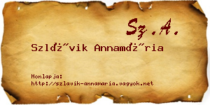 Szlávik Annamária névjegykártya